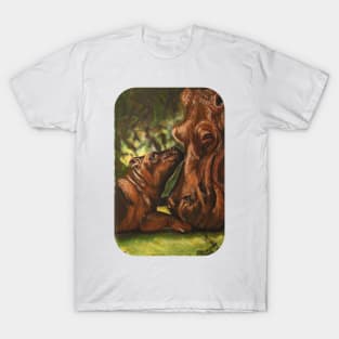 Adoring Mum Hippo and Baby T-Shirt